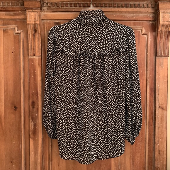 Max Studio V-Neck Polka Dot Tie Up Blouse Size Small - Picture 9 of 13